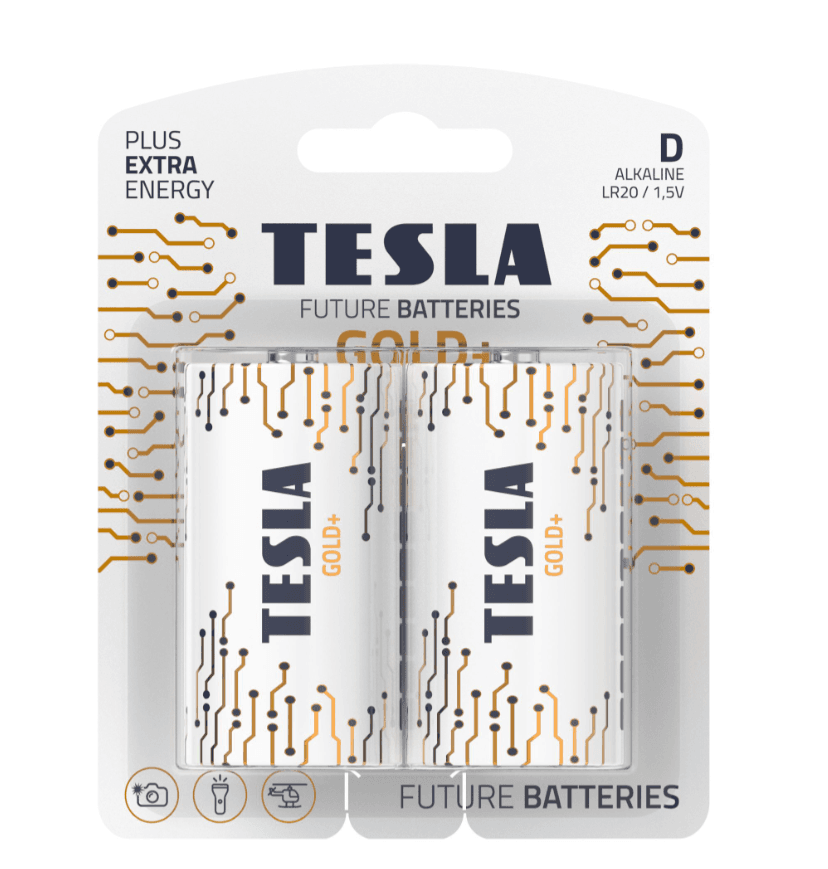 Alkaline battery TESLA SILVER+ D LR20 1.5V 2 PCS.