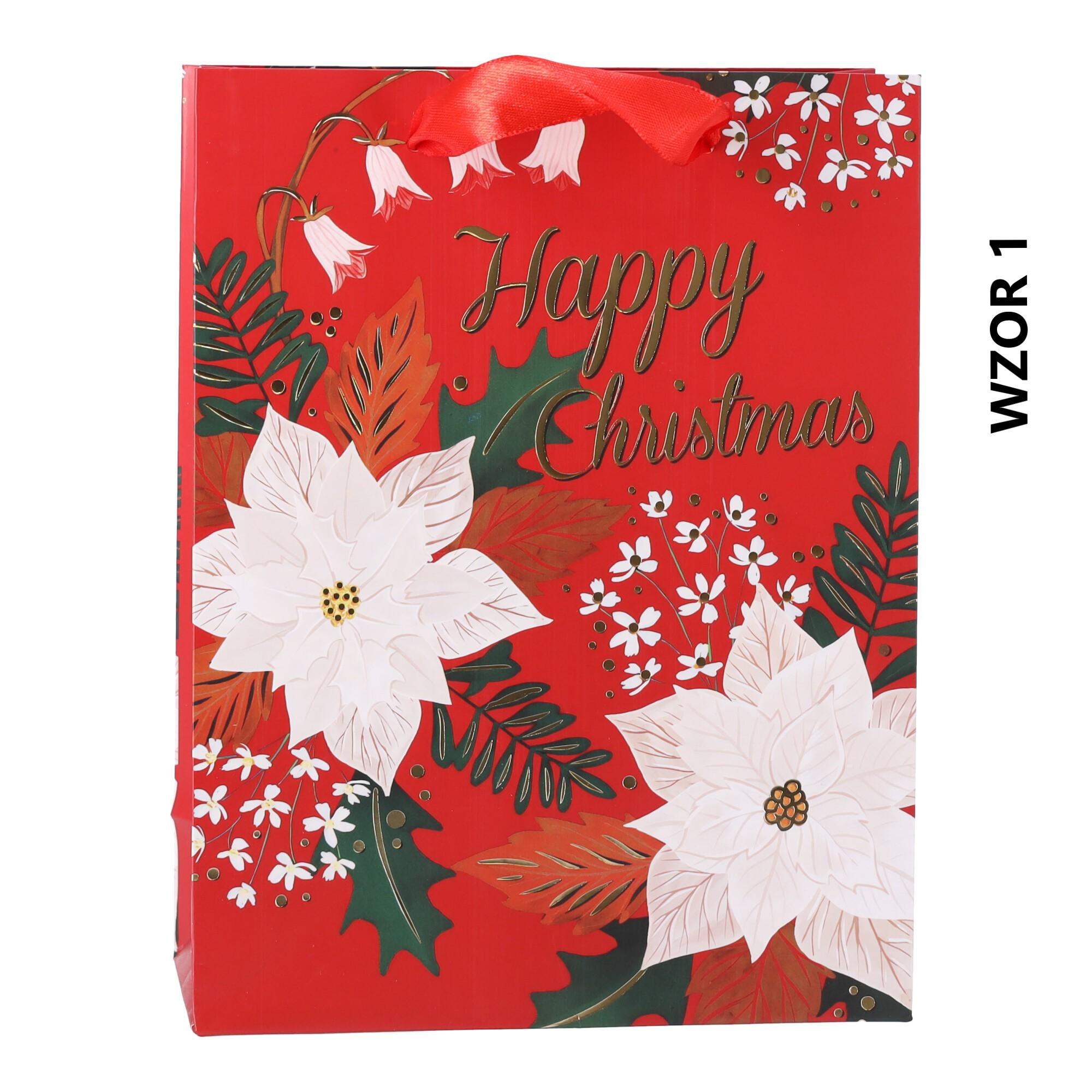 Gift bag "Merry Christmas" 15,5x23,5x8 cm MIX patterns