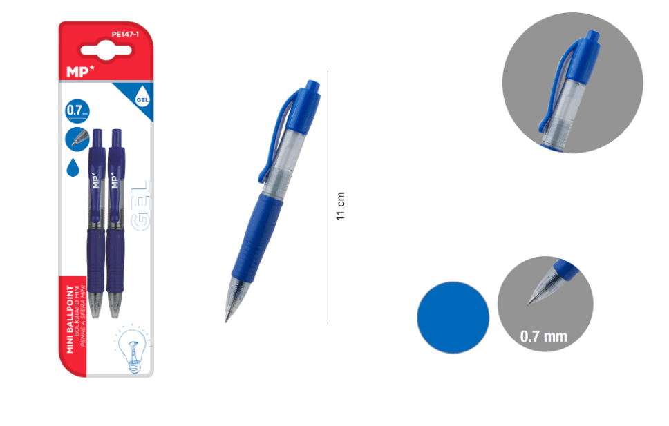 Gel pen - 2 pieces, blue