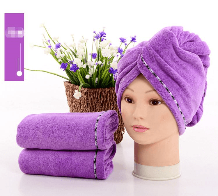 Super absorbent hair towel, microfiber turban Violet