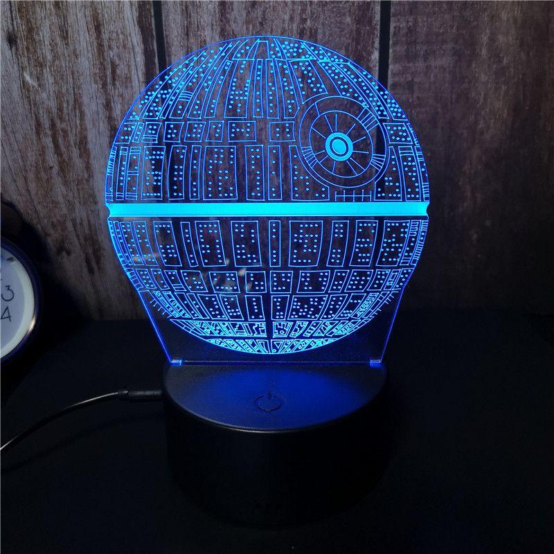 Lampka nocna 3D LED "Gwiezdne Wojny - Gwiazda Śmierci" Hologram + pilot