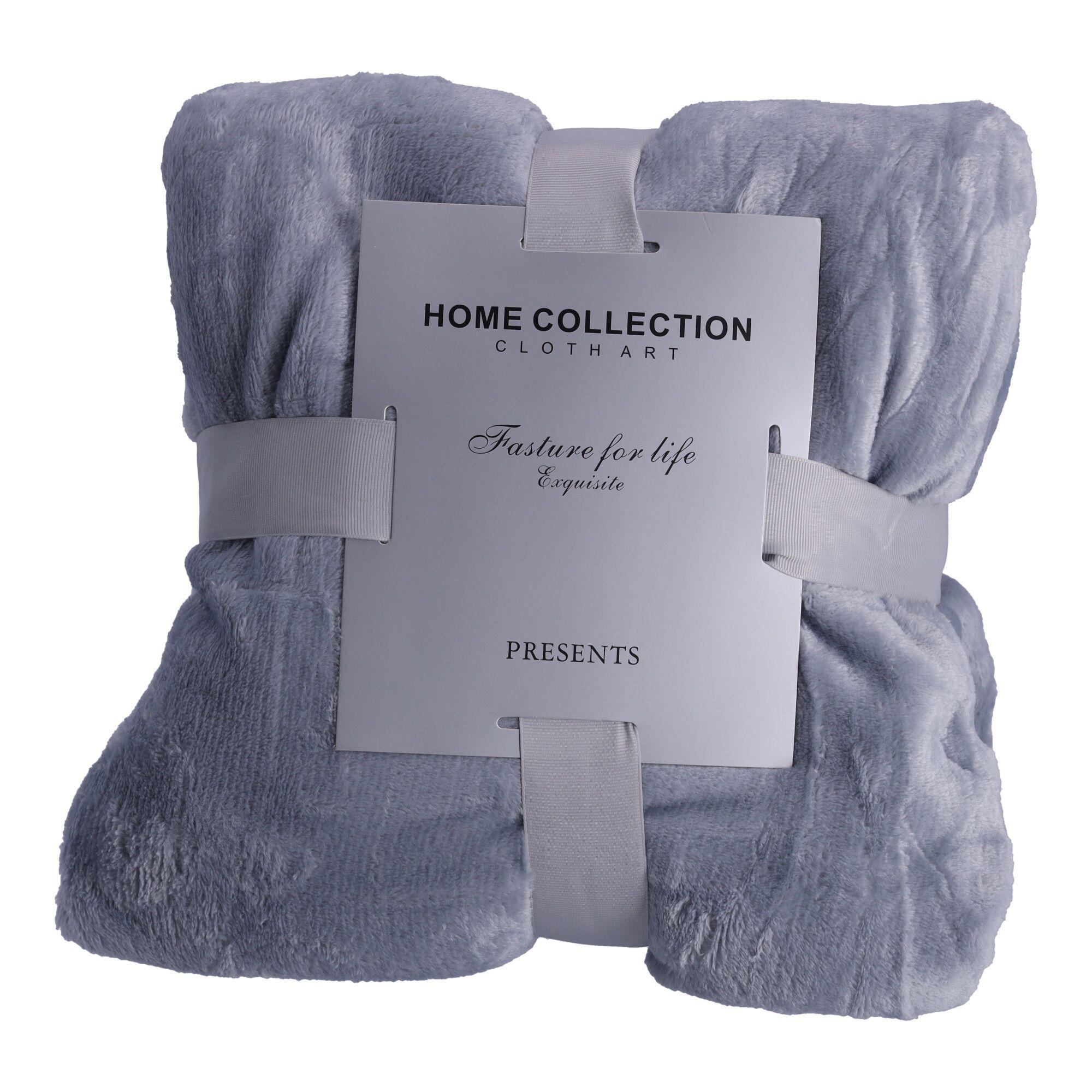 Fleece blanket, bedspread 180x200 cm - grey