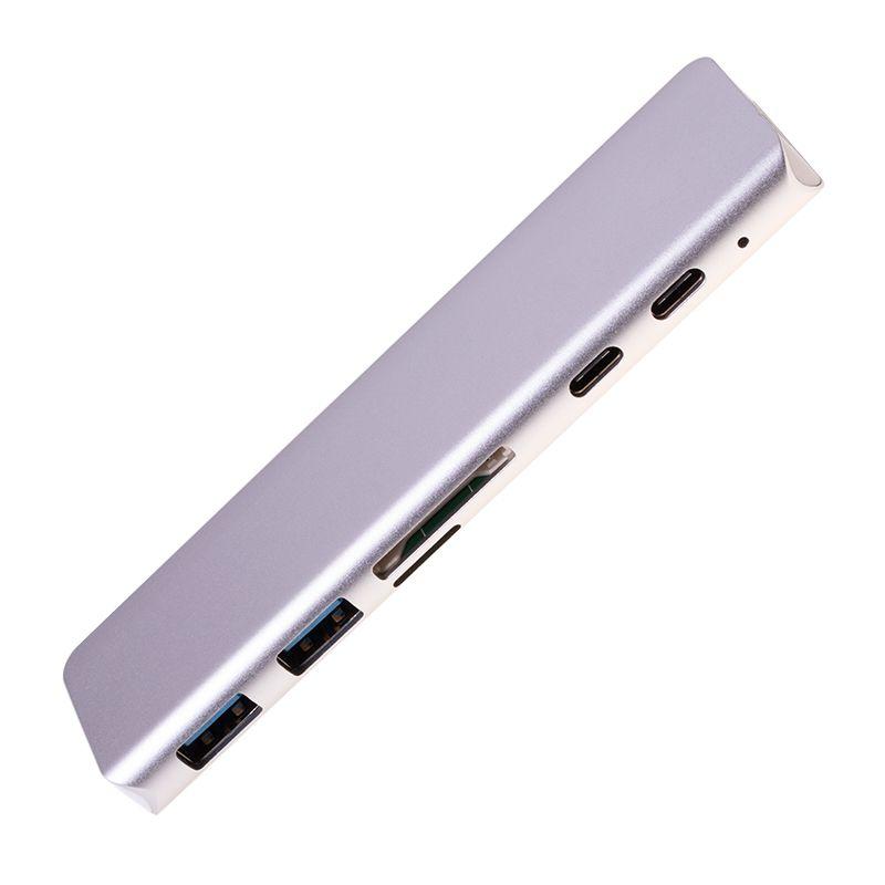 Adapter 7w1 HUB USB-C HDMI 4K SD Macbook Pro / Air - Srebrny