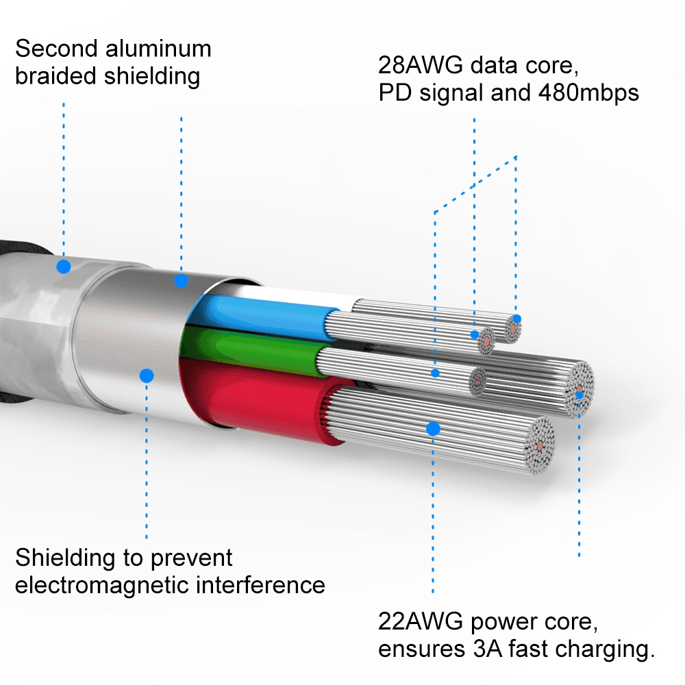 Cable / USB-C / Lightning MFI 1.2 m Swissten cord - silver