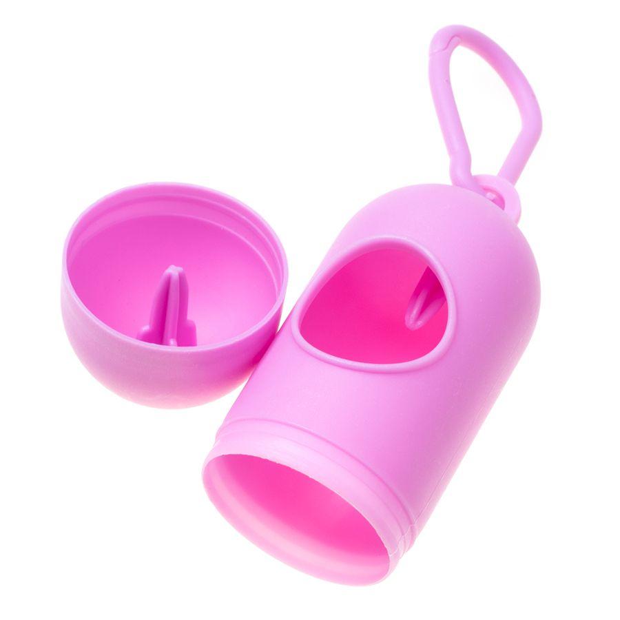 Container for bags with dog droppings - pink