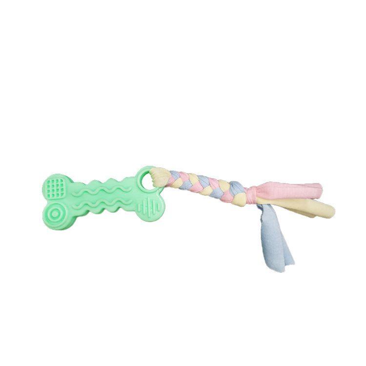 Kolorowa zabawka dla psa - gryzak ze sznurkiem, zielona