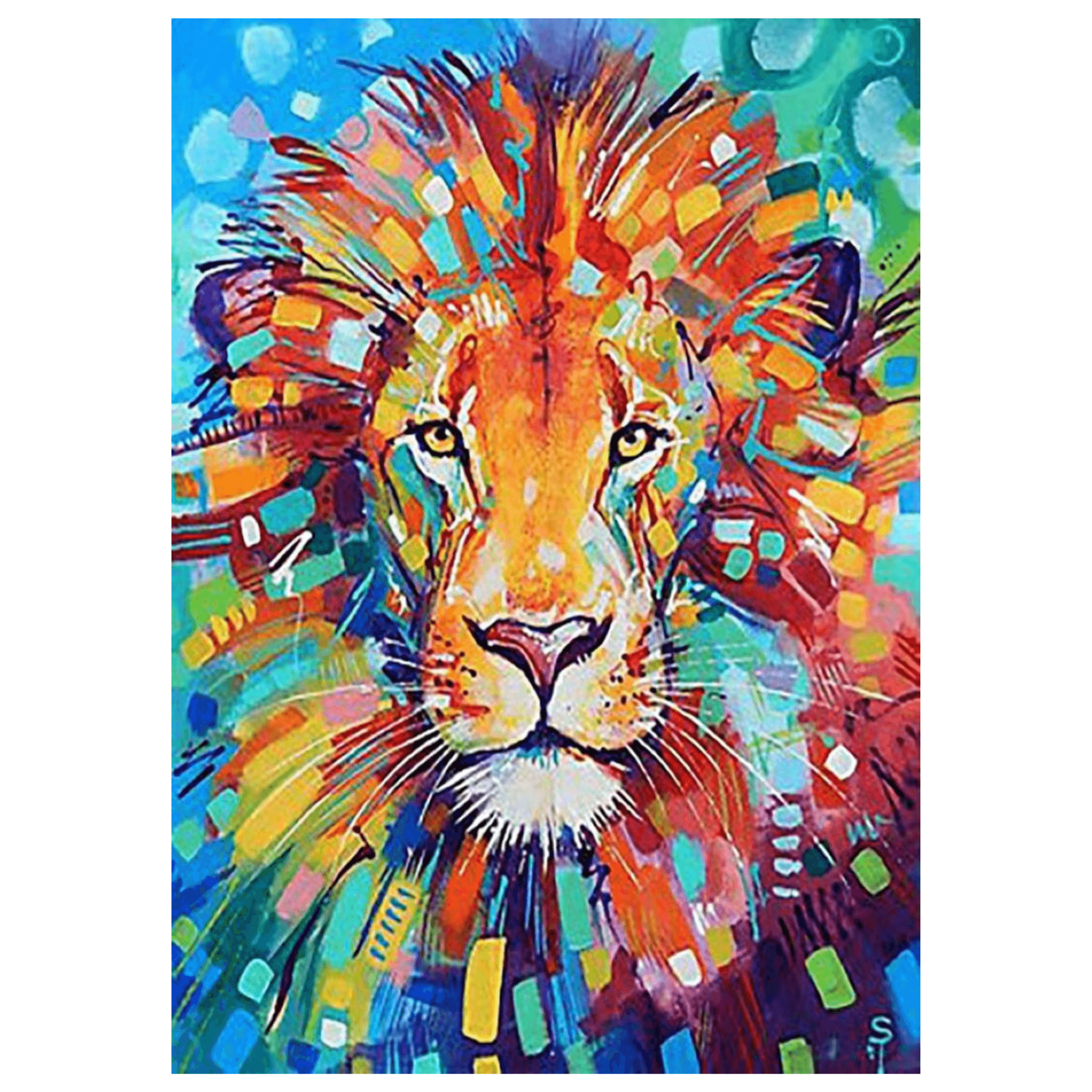 Diamond Embroidery / 5D Painting / Diamond Mosaic / Diamond Painting - colorful lion, size 40x50 cm