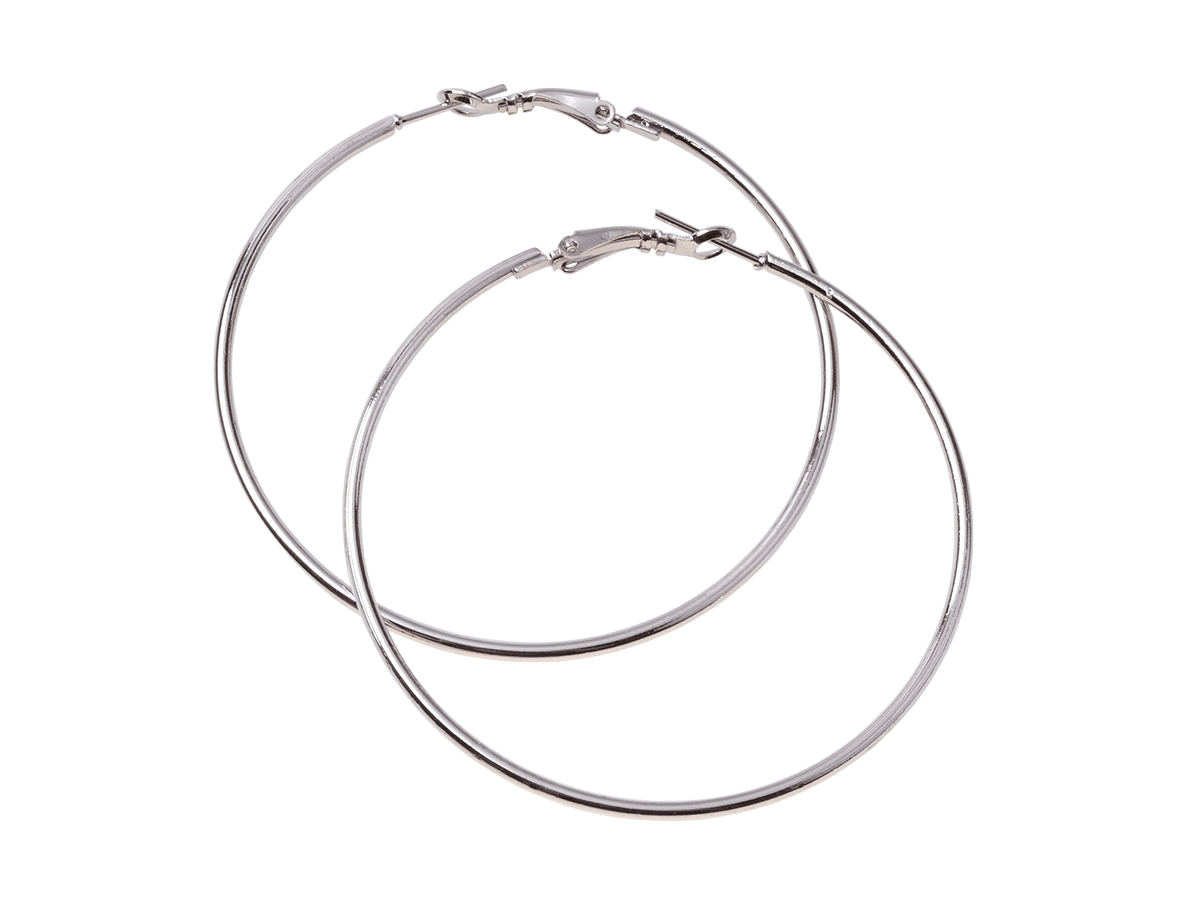 Earrings large 6cm in diameter - silver