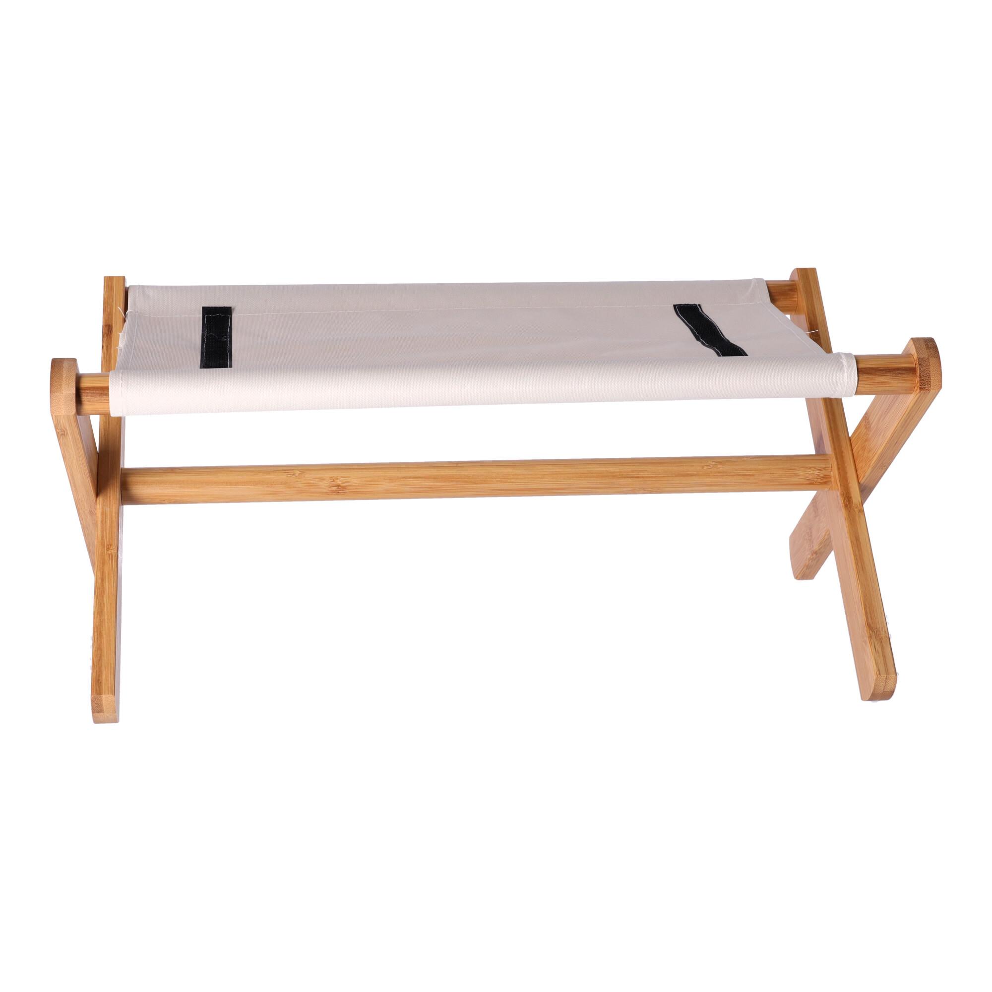 Bench, pouffe with a seat - light brown, small