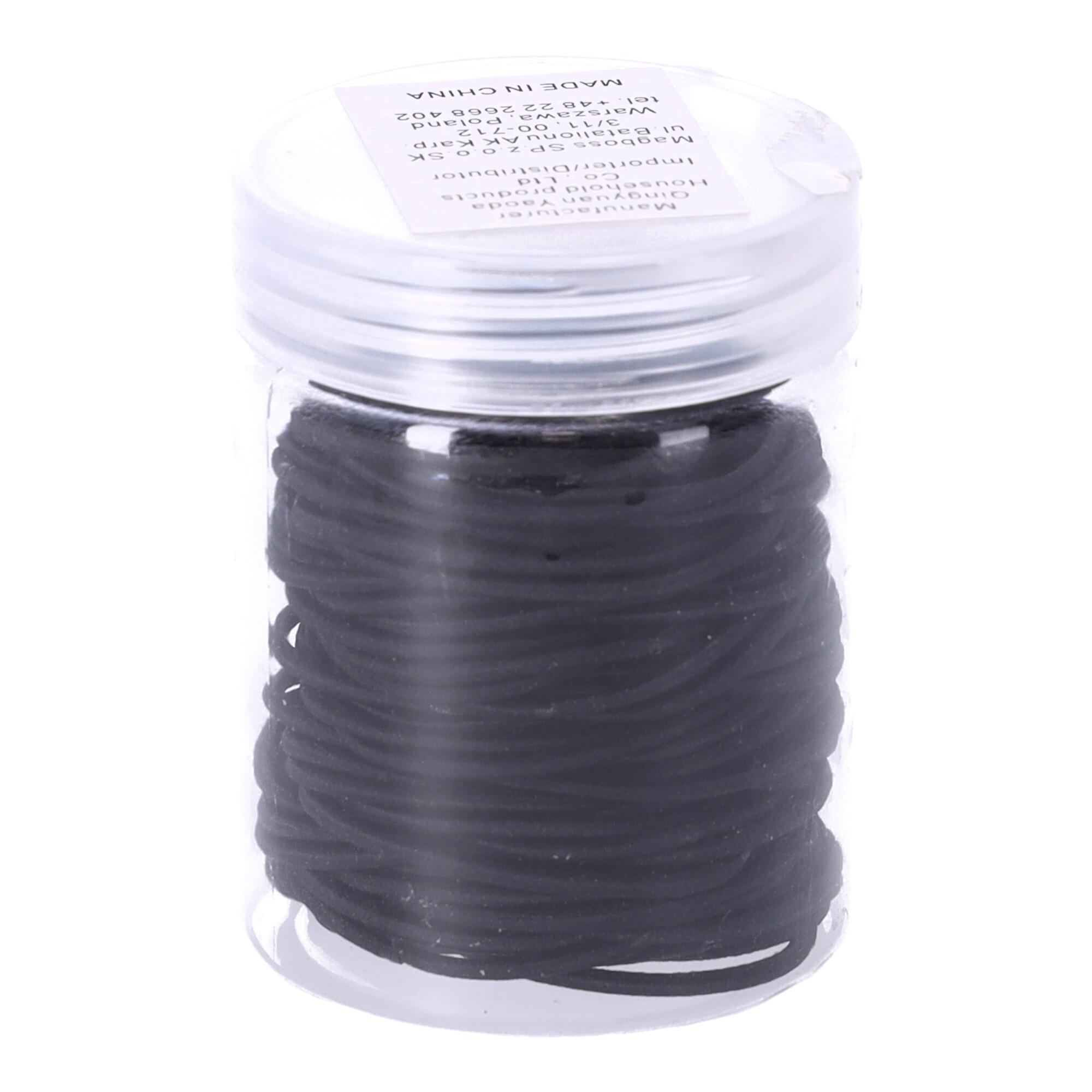 A set of hair elastics - black