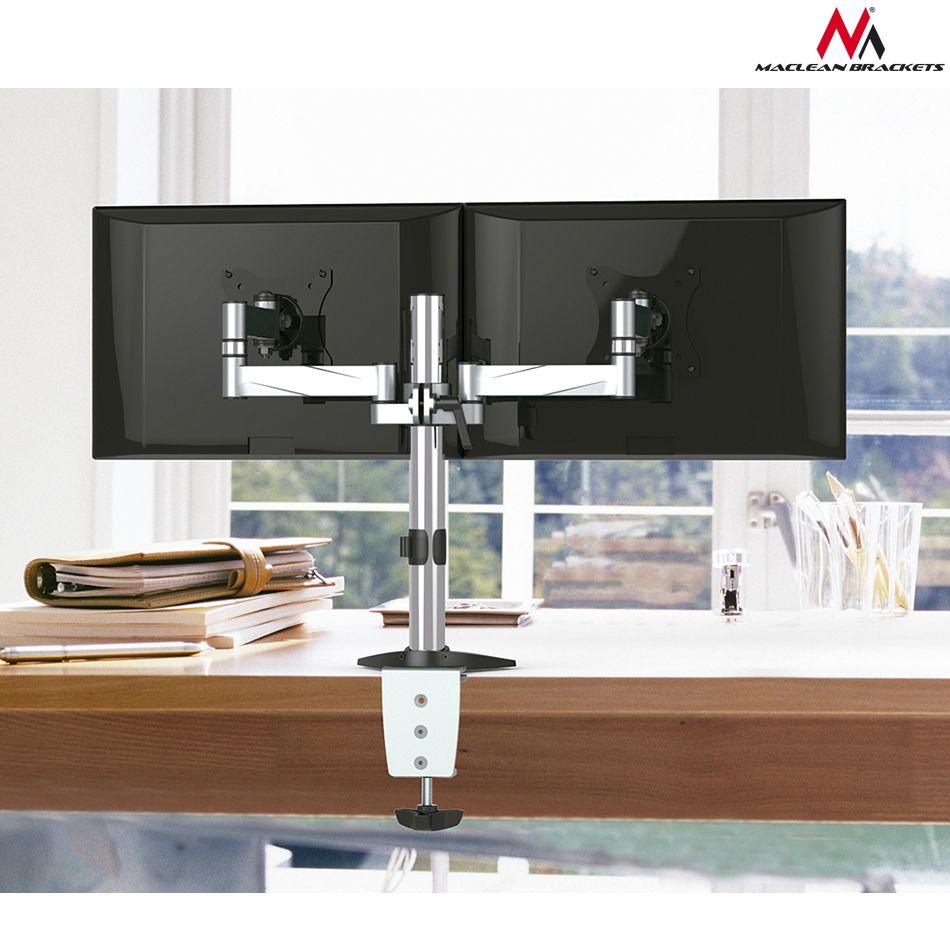 Desk holder for two LCD monitors Maclean MC-714 13-27 "8kg aluminum