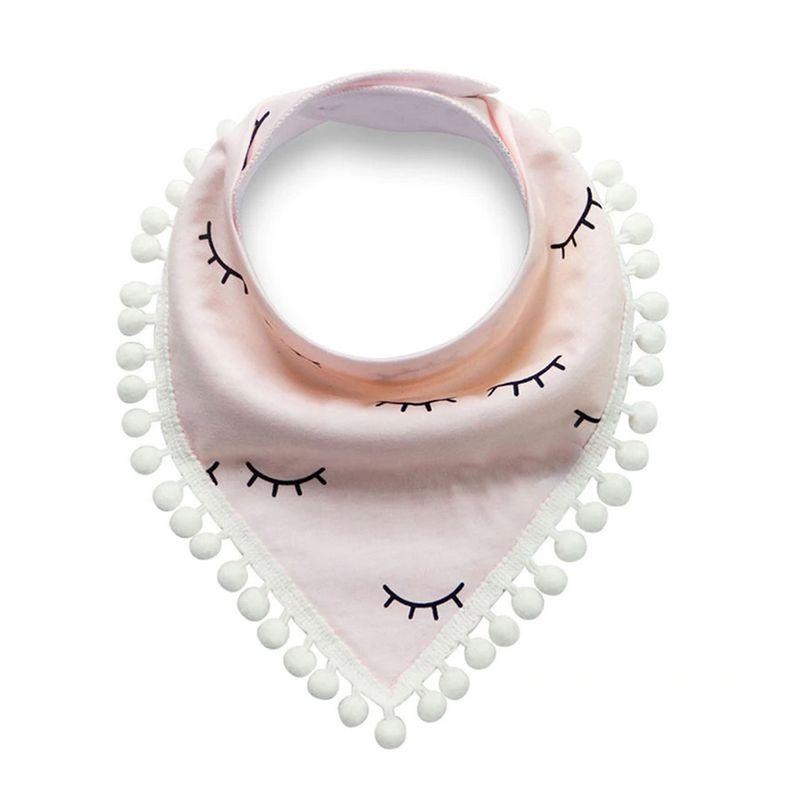 Baby scarf with pompoms - pink