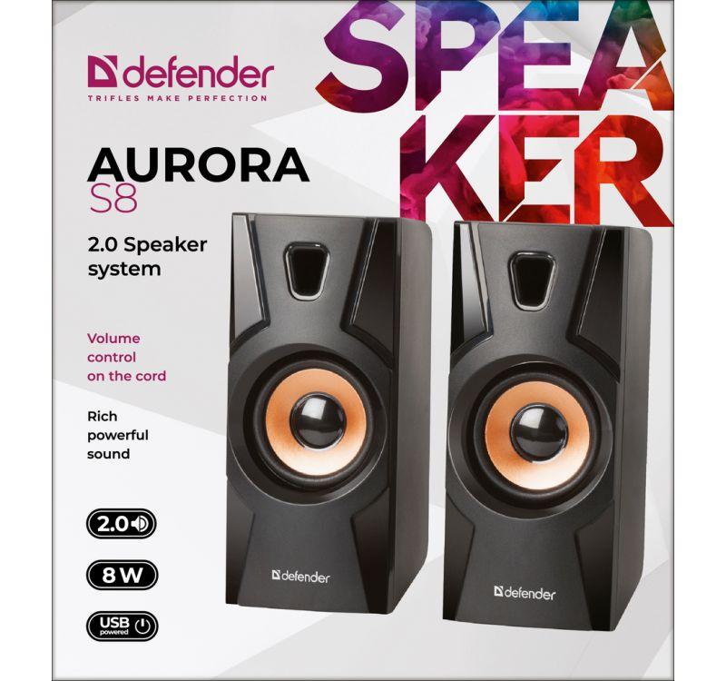 SPEAKERS DEFENDER AURORA S8 2.0 8W USB