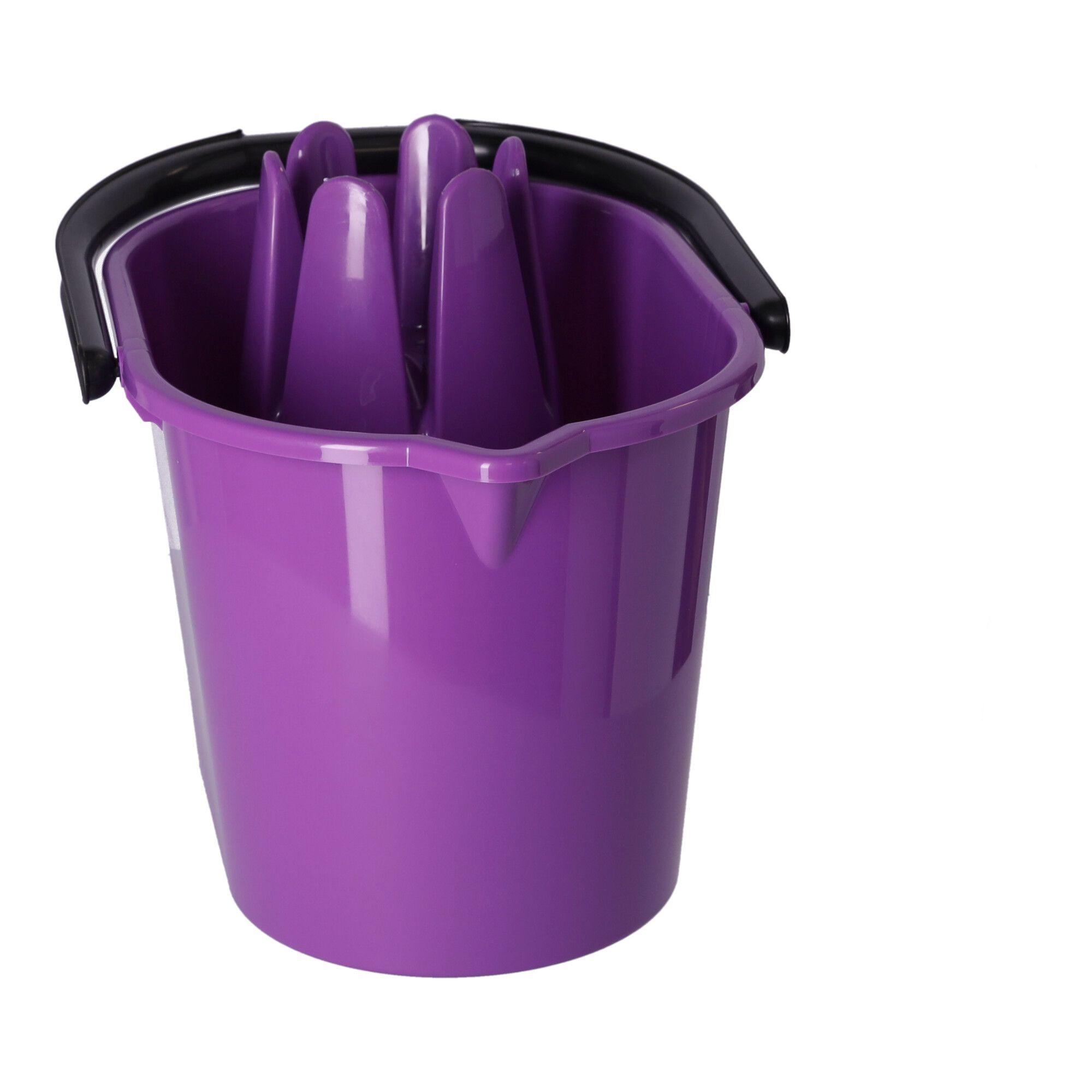 Mop bucket with squeezer, POLISH PRODUCT - purple