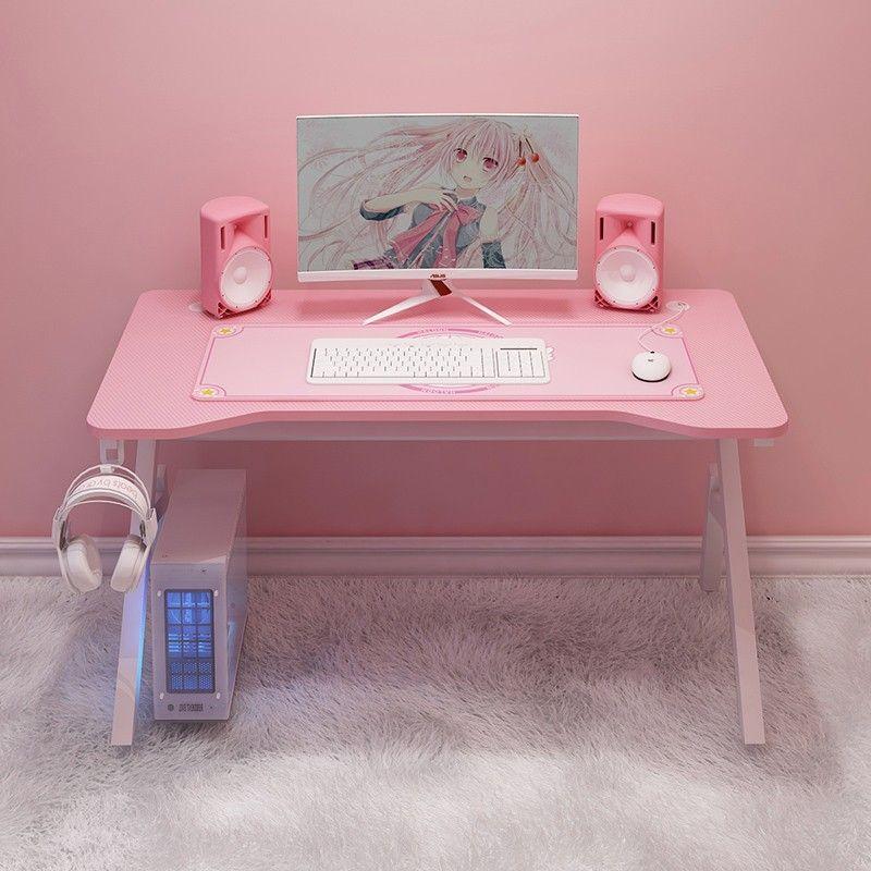 Gaming desk with backlight 100 x 60 - pink