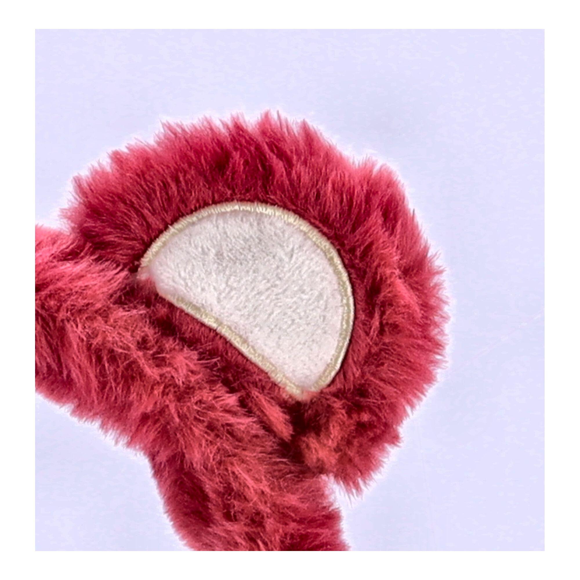 Plush headband with bear ears - dark pink.