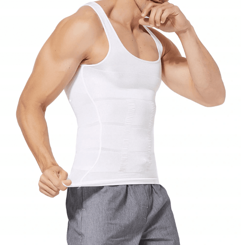 Męski podkoszulek biały XXL - modelujący i wyszczuplający - wzmacniający mięśnie kręgosłupa