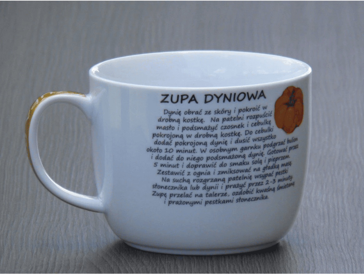 Kubek na zupę z przepisem - Zupa Dyniowa, 730ml