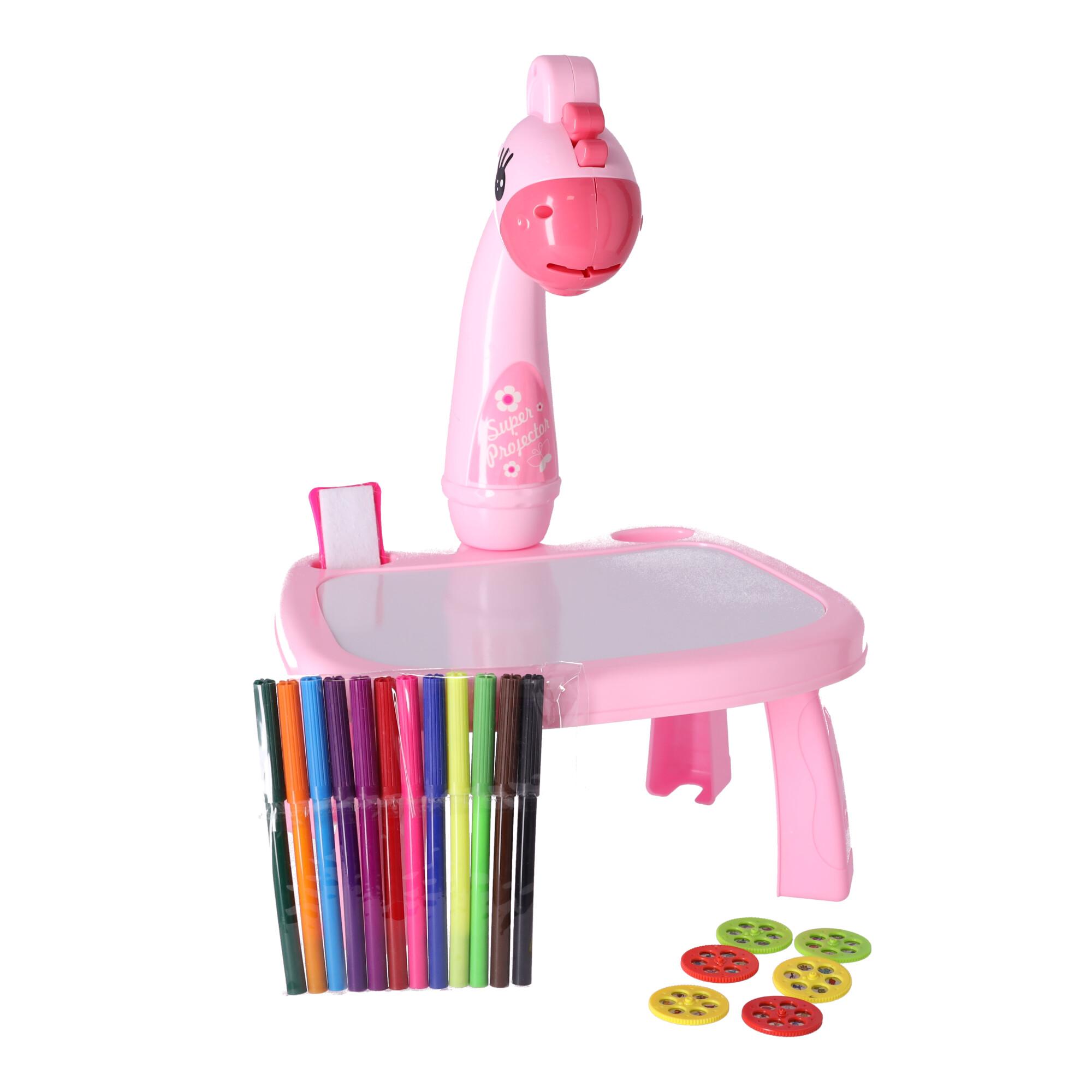Multifunctional projector / projector for learning to draw - pink giraffe