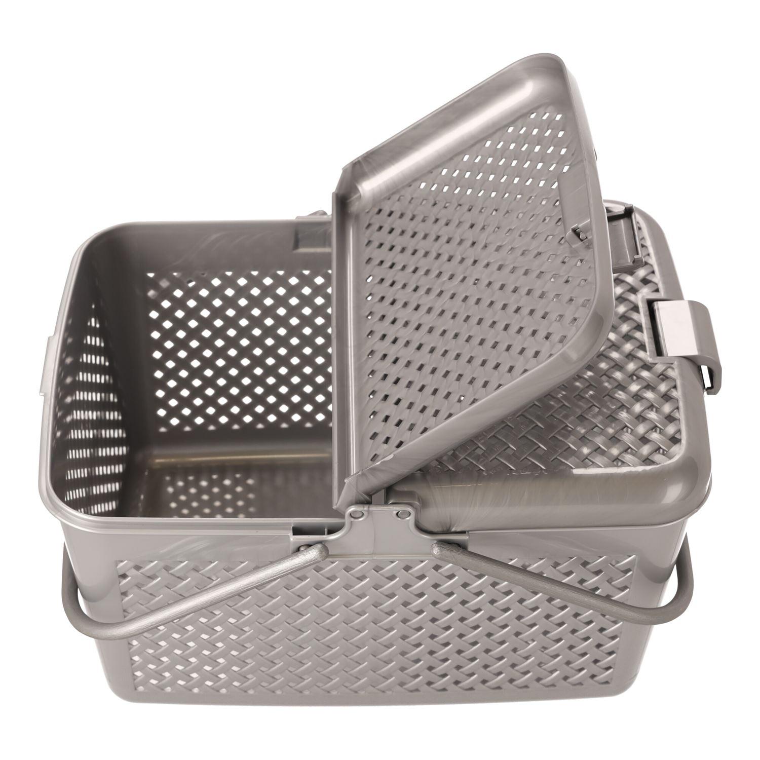 Rectangular picnic basket lockable grey, POLISH PRODUCT
