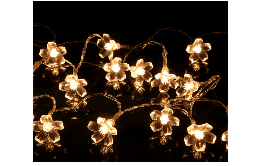 Lampki dekoracyjne w kształcie kwiatka - barwa ciepła