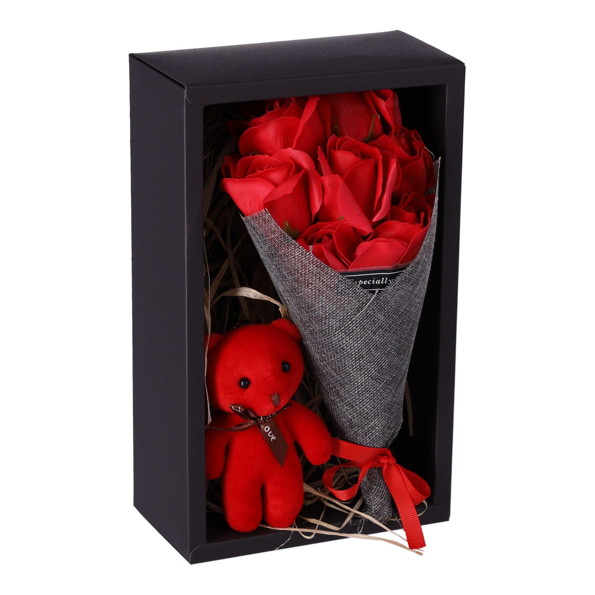 Box of soap roses - red
