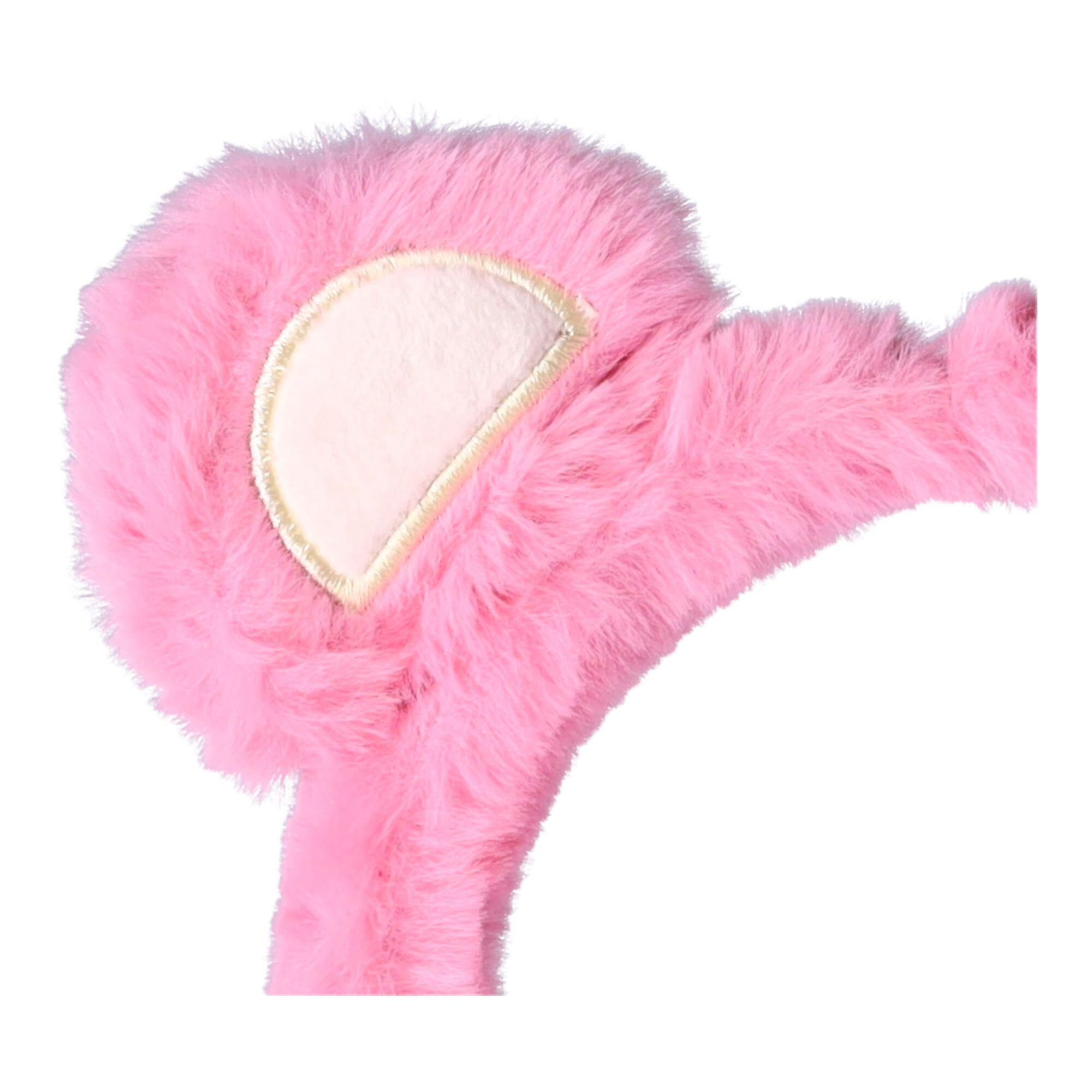 Plush headband with bear ears - bright pink.