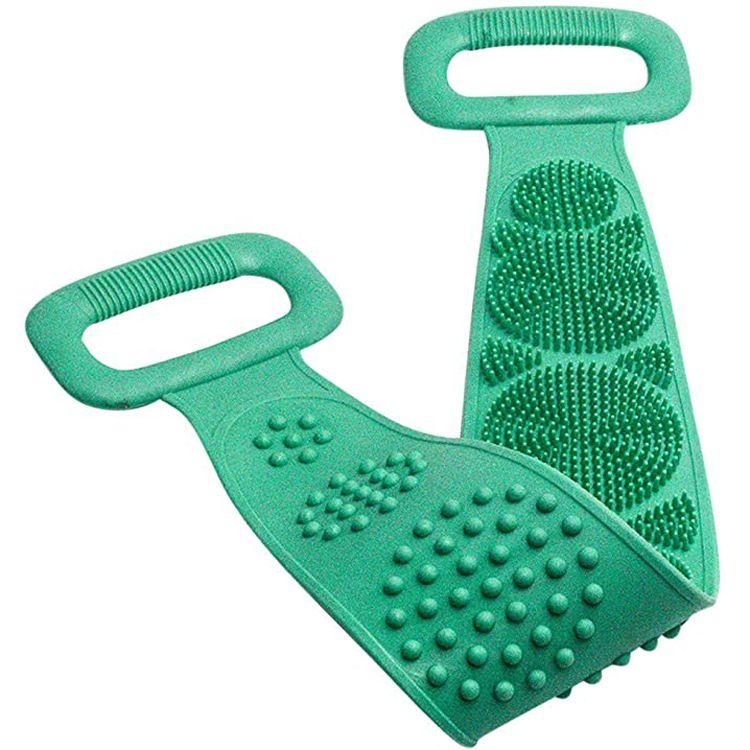 Silicone massager for washing the back, legs, feet - green