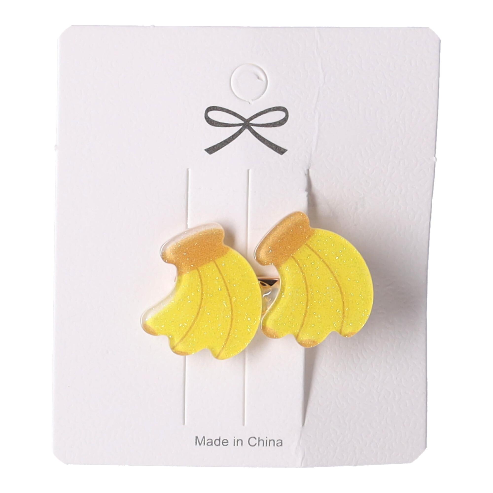 Set of 2 hair clips - banana