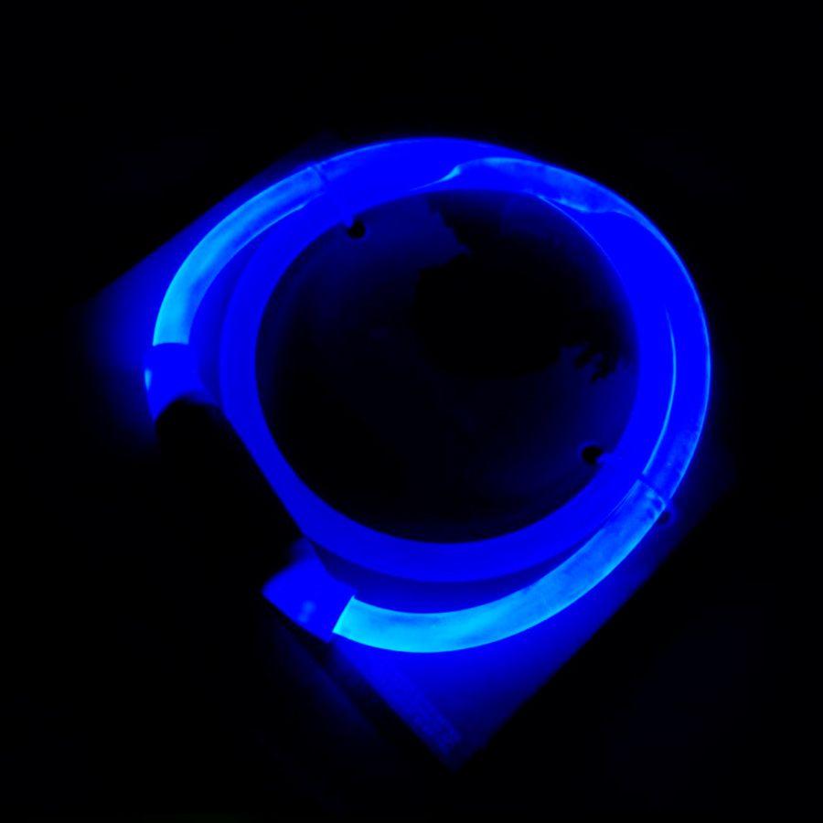 LED dog collar, neck 50cm - blue