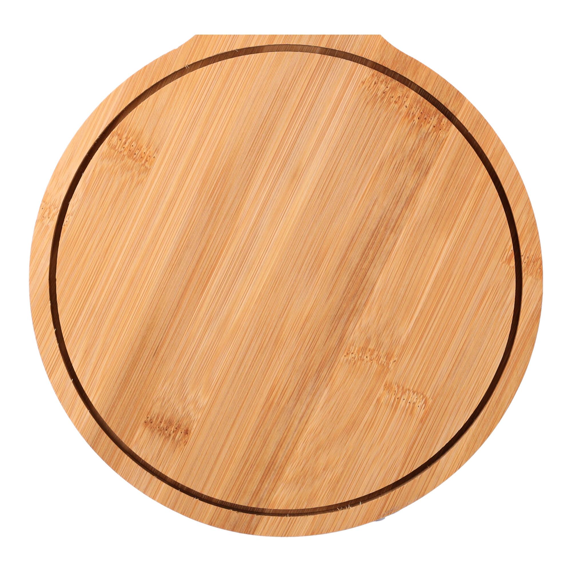 Wooden pizza board - round, size 35*23*1.2