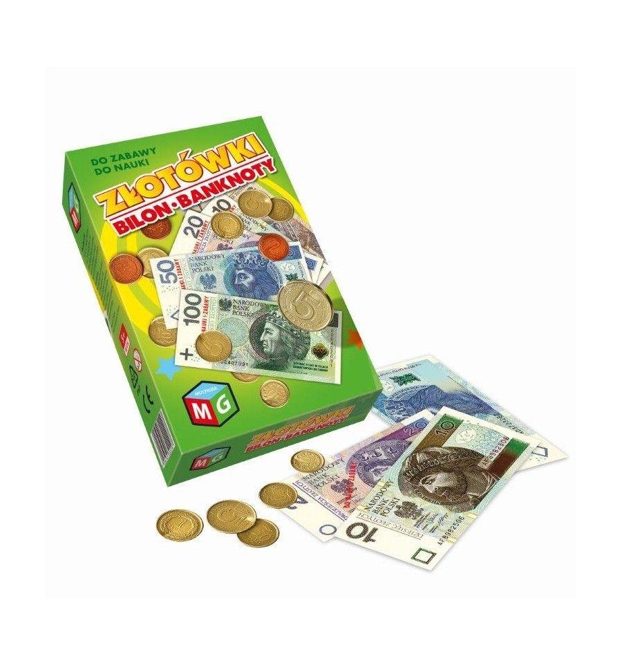 Zabawka edukacyjna Złotówki, Bilon, Banknoty