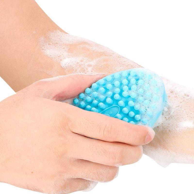 Szczotka silikonowa do mycia dla dzieci- niebieska