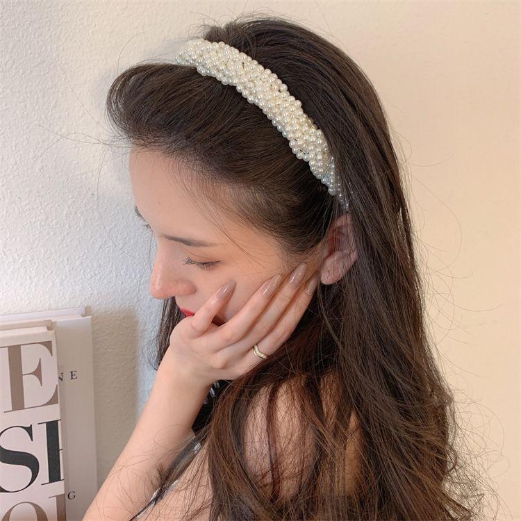 Hairband with pearls, wide