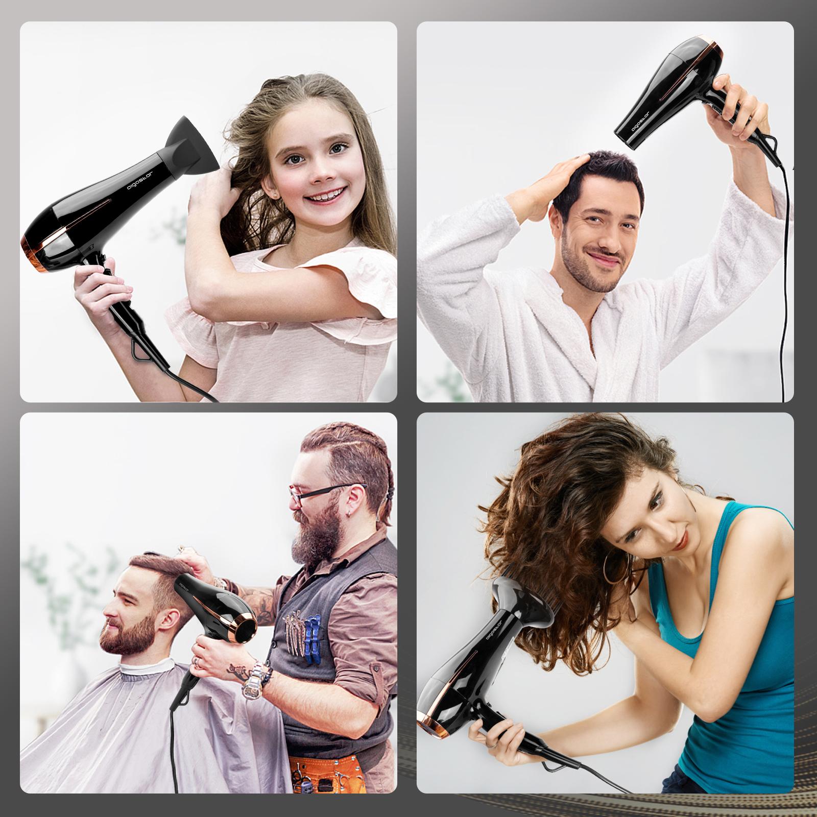 Professional hair dryer with AC motor