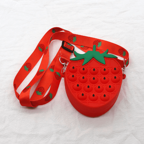 PopIt bag / sachet sensory toy - strawberry red (typ 5)