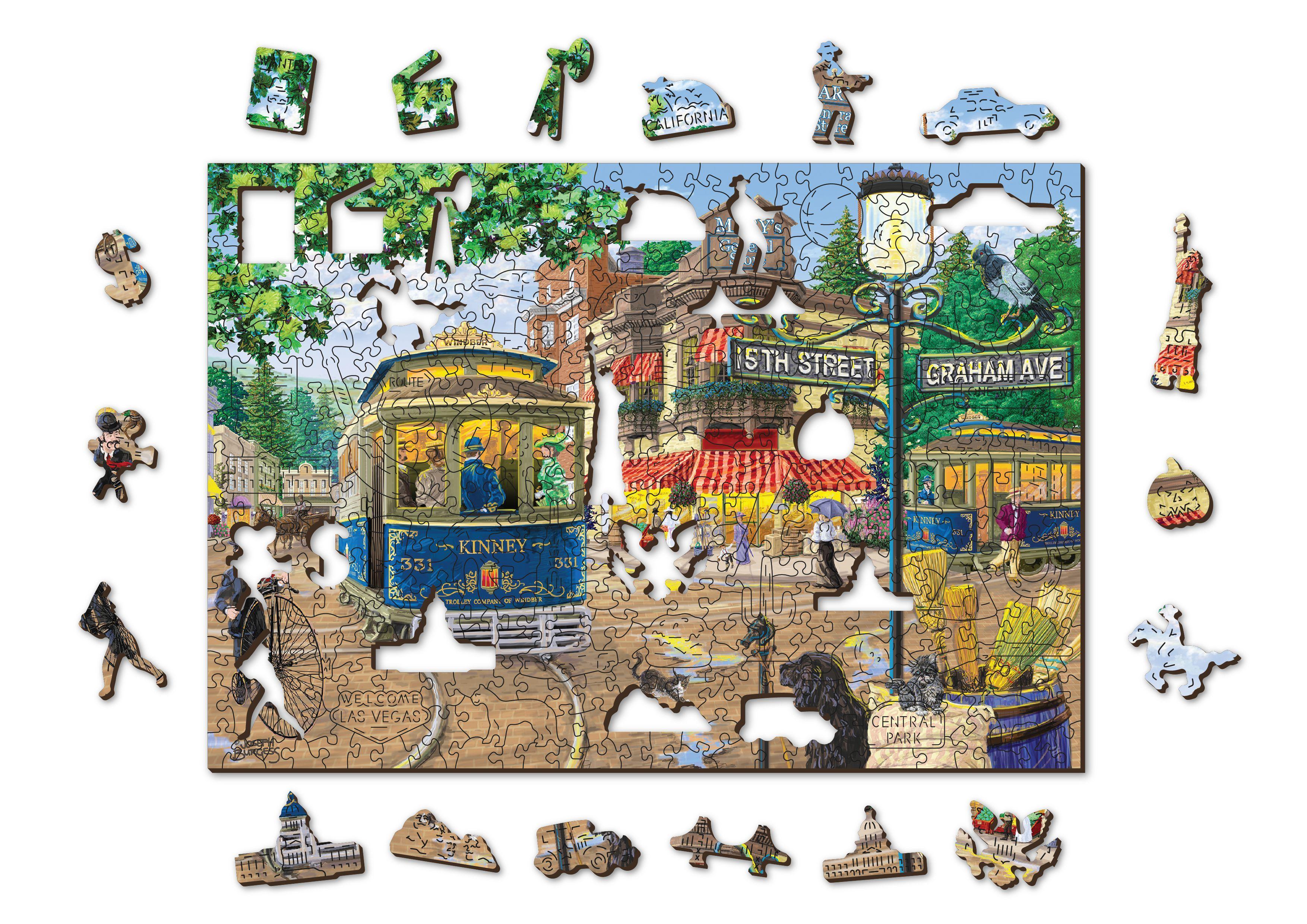 Drewniane Puzzle z figurkami – Wiktoriańska ulica rozm. XL, 1010 elementów