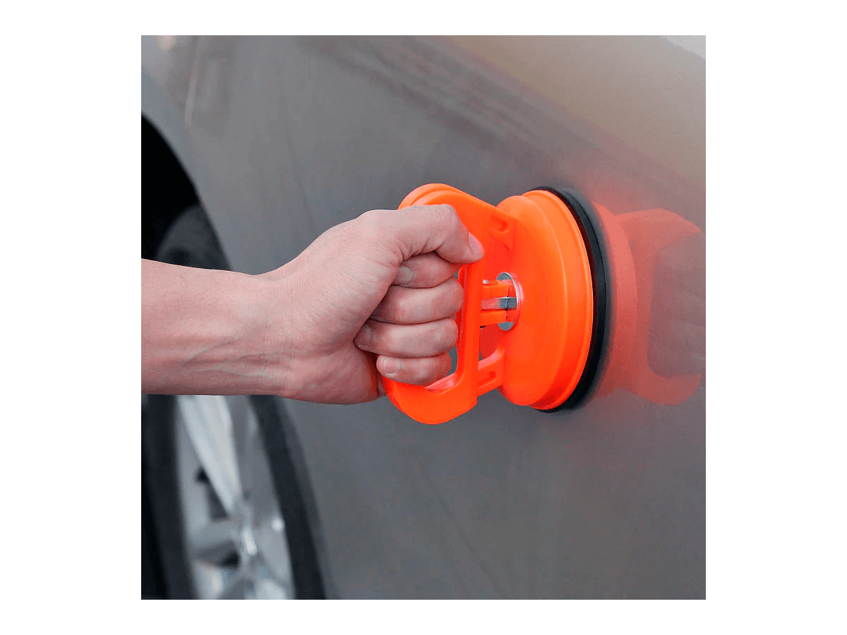 Suction cup for removing dents - orange