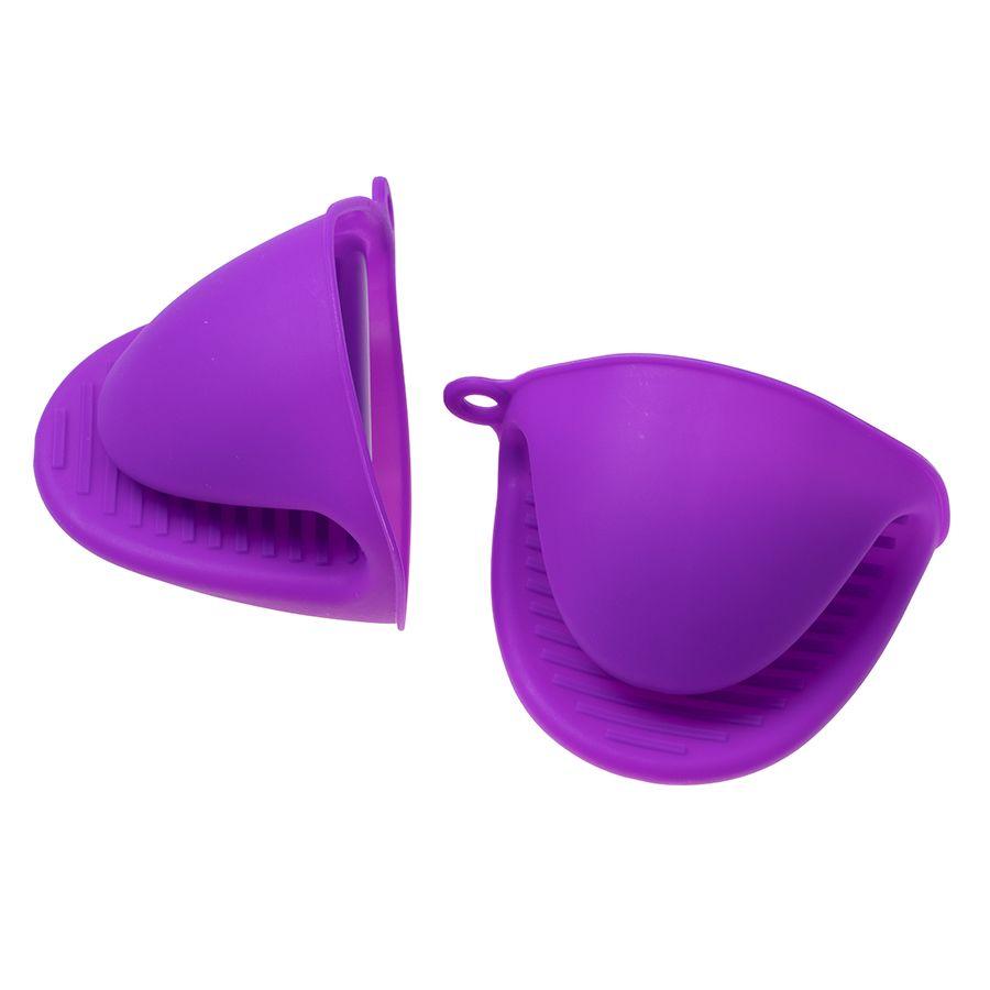 Silicone kitchen gloves / clamp / gripper (2 pieces) - purple