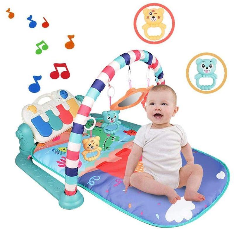 Educational mat for babies with a piano - green, model II