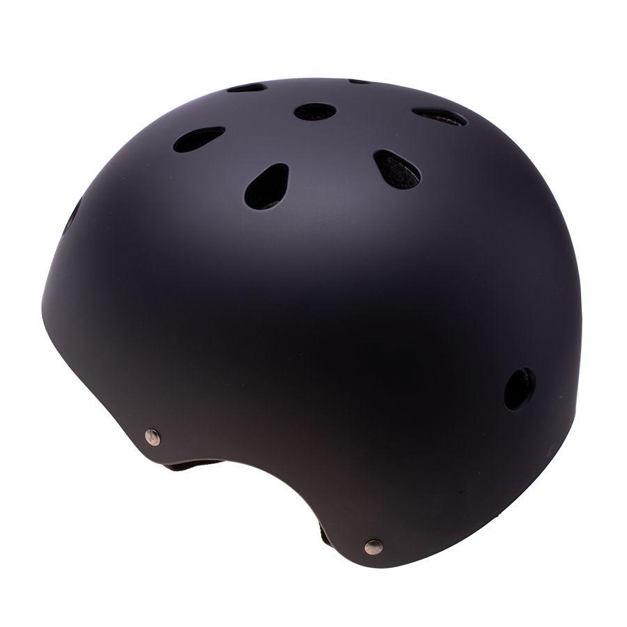 Helmet + protectors for roller / skateboard / bike - black, size S