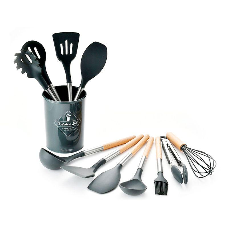 Kitchen utensils - a set of 11 elements - dark grey