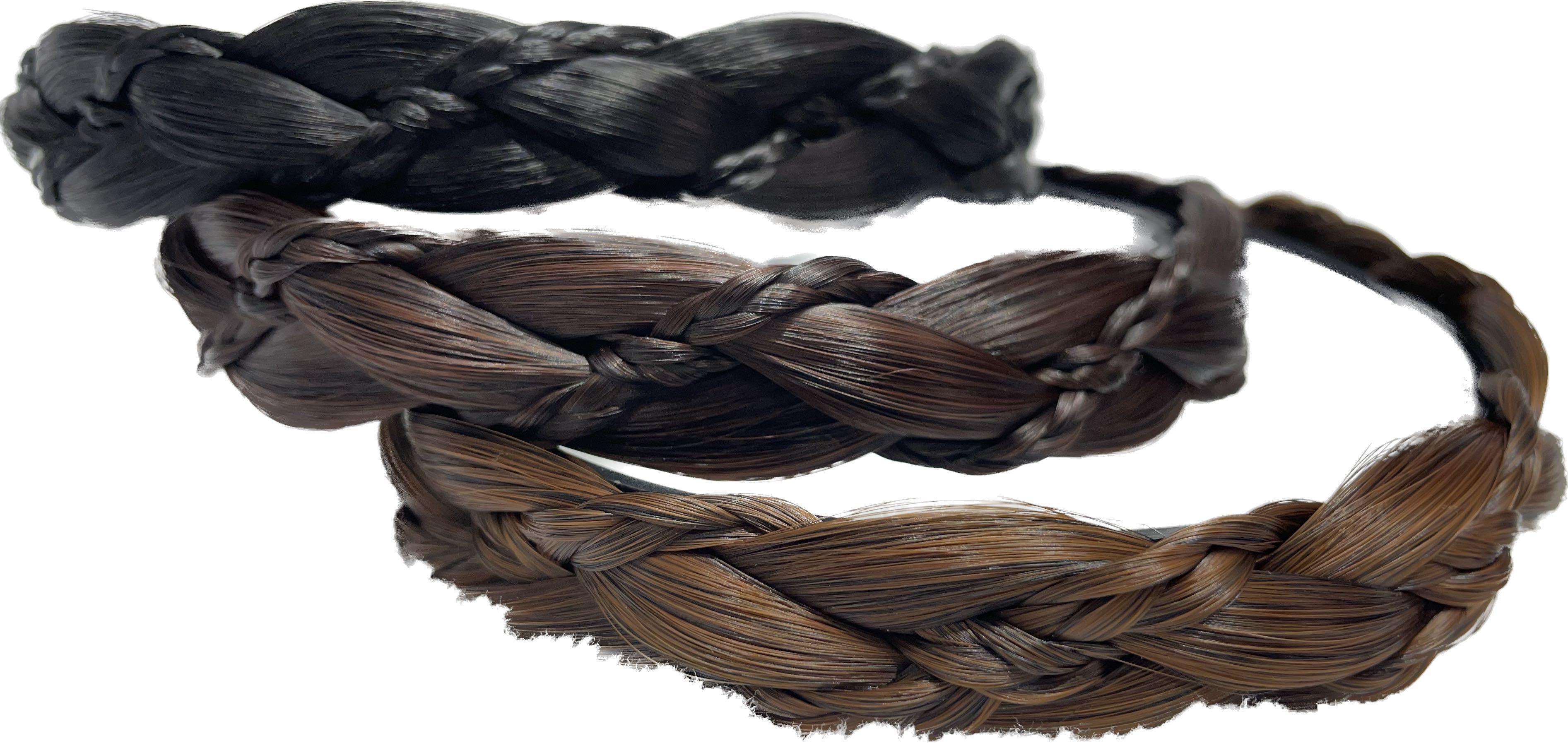Opaska do włosów - czarna pleciona