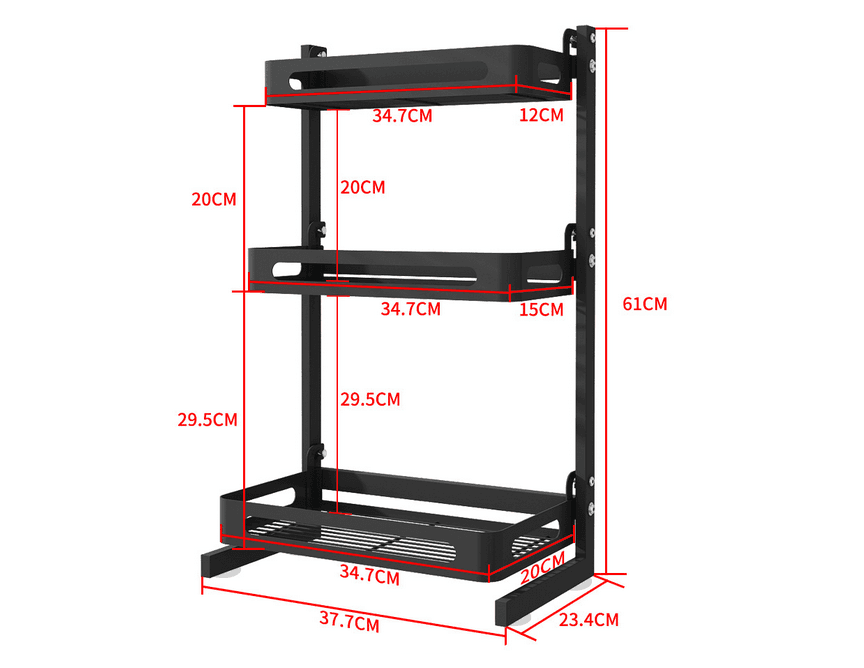 Organizer for crossings and kitchen accessories - three levels