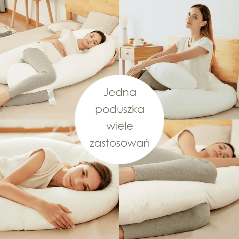 Sleeping pillow for pregnant women, large maternity - white