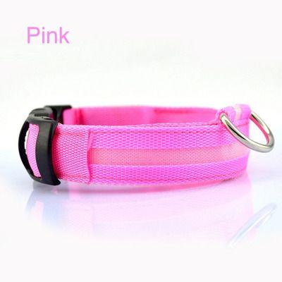 LED dog collar, size M - pink