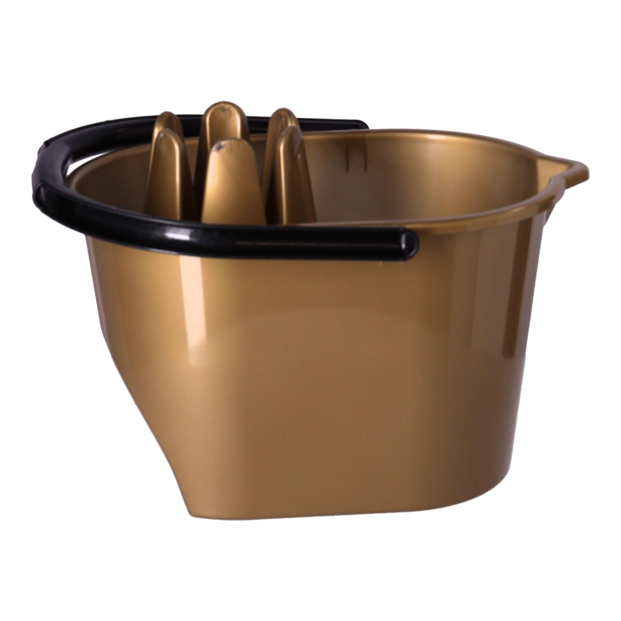 Mop bucket with squeezer, POLISH PRODUCT - gold