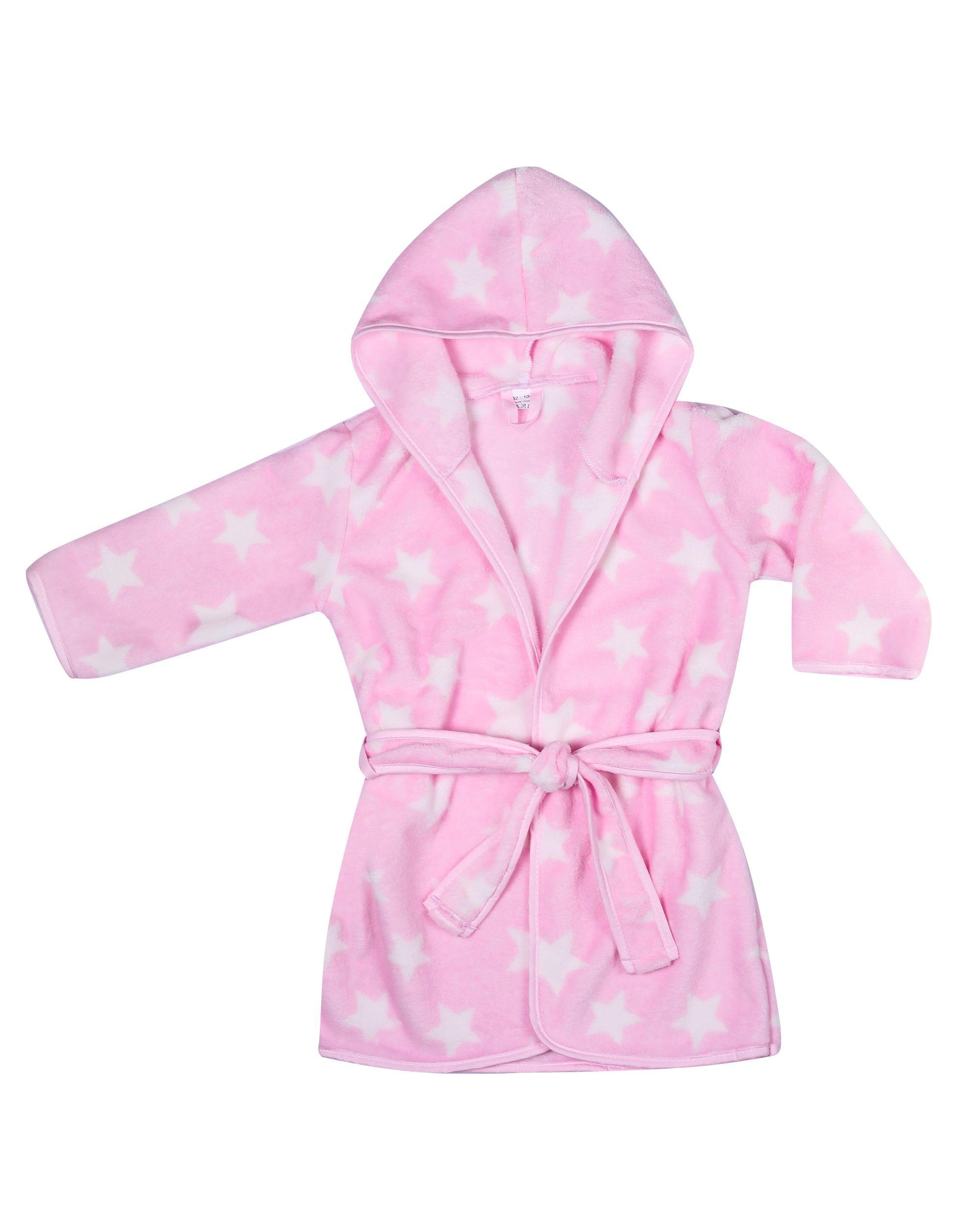 Children's bathrobe size 92/98/104 - pink in stars