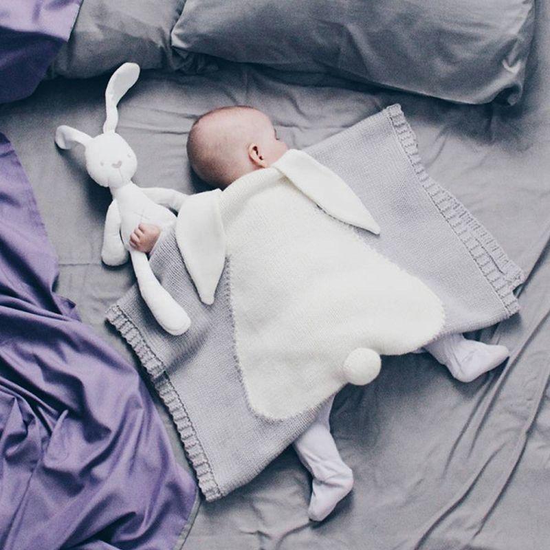 Baby blanket - rabbit, gray