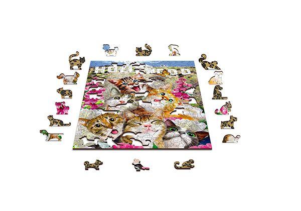 Drewniane Puzzle z figurkami – Kotki w Hollywood rozm. M, 200 elementów